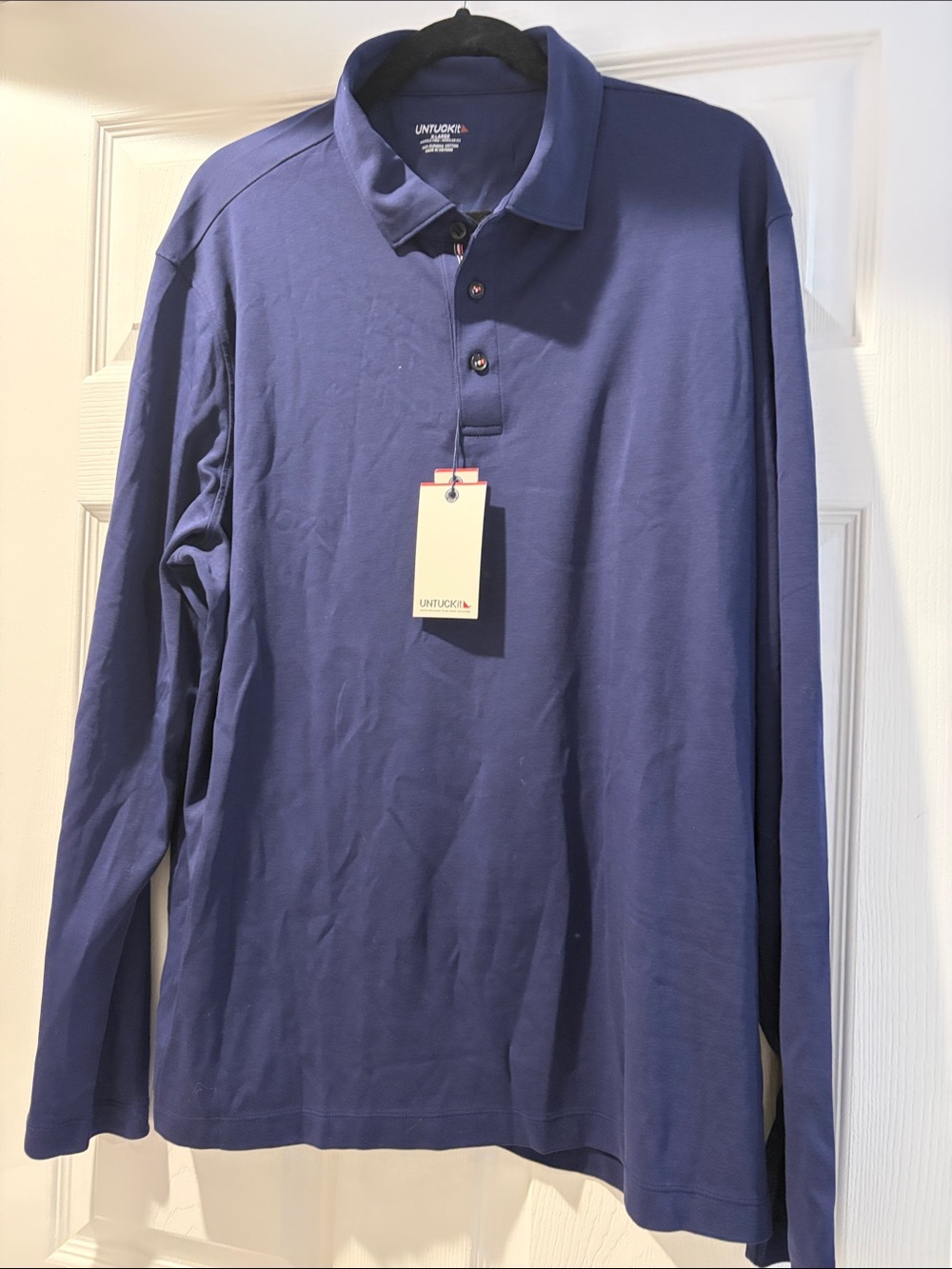 UNTUCKit Men's Long Sleeve Polo - Deep Navy